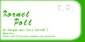 kornel poll business card